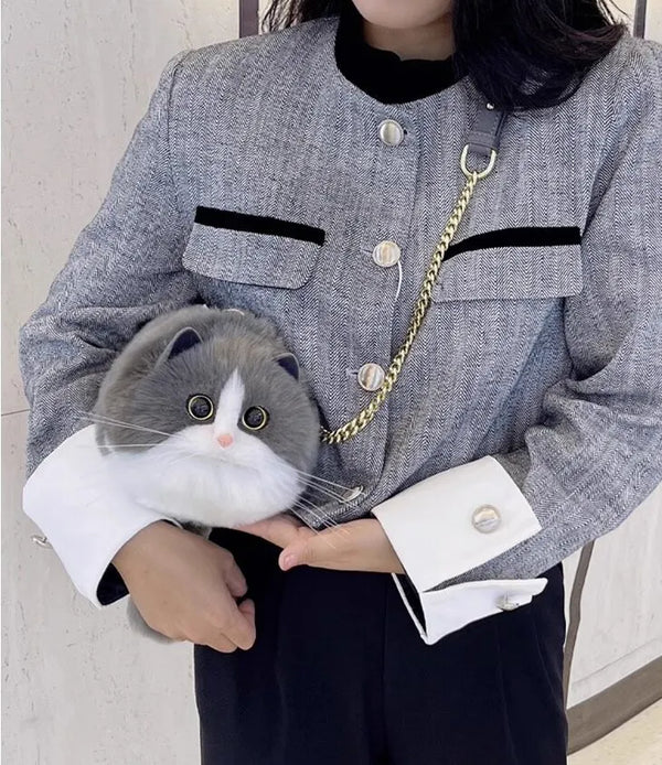 Blue White Cat Bag