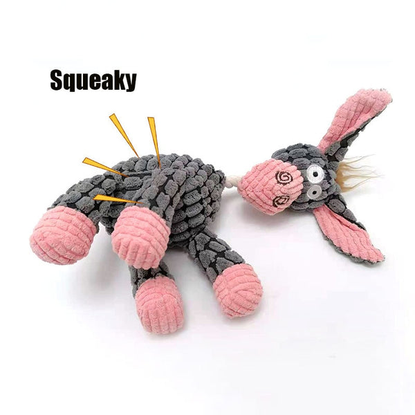 Fun Pet Toy Donkey Shape Corduroy Chew Toy.