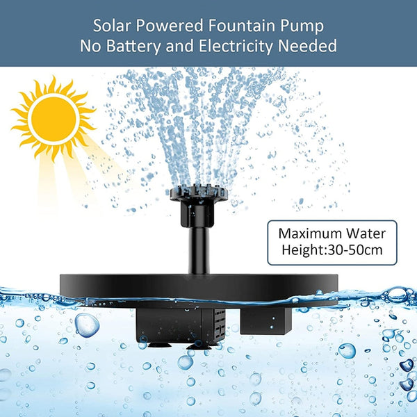 Solar Powered Pump Water Fountain Decor.